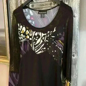Gorgeous Frank Lyman dress  size 4 sheer arm‎